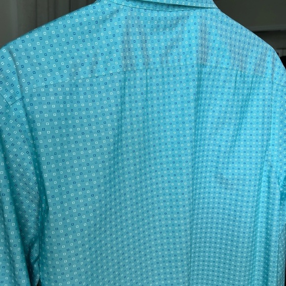 Banana Republic Men’s Teal Longsleeve Patterned Button Up Size L - Picture 9 of 12